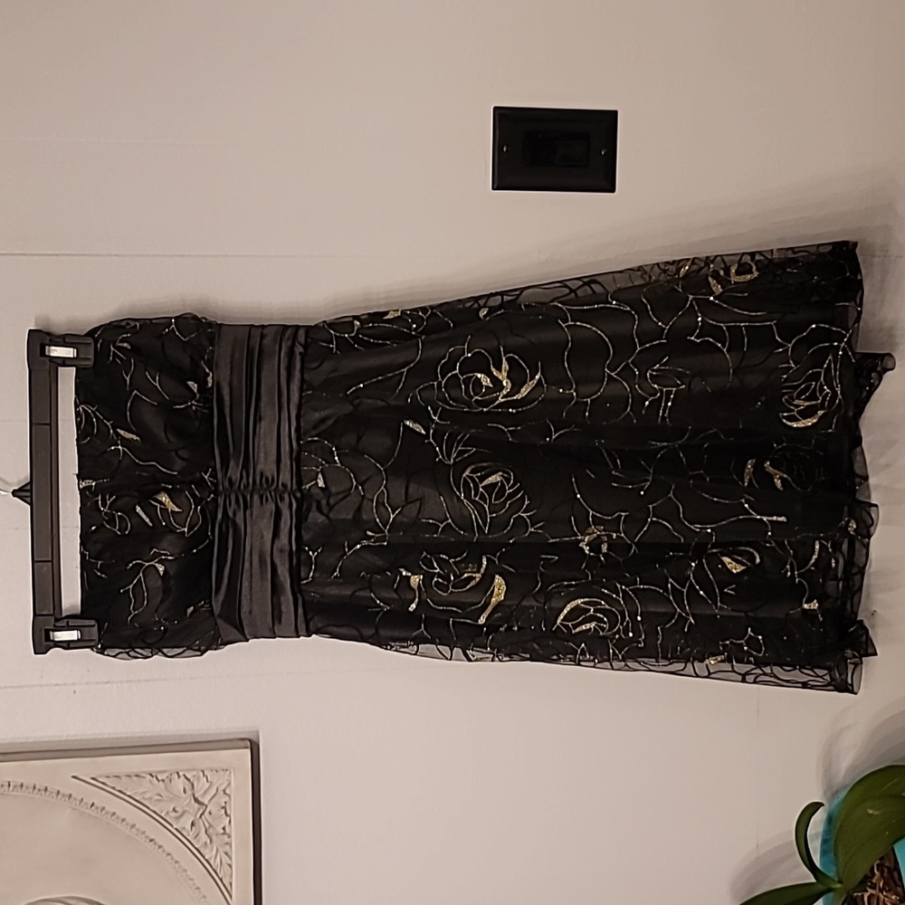 Black And Gold Sleevless Dress Medium NWT